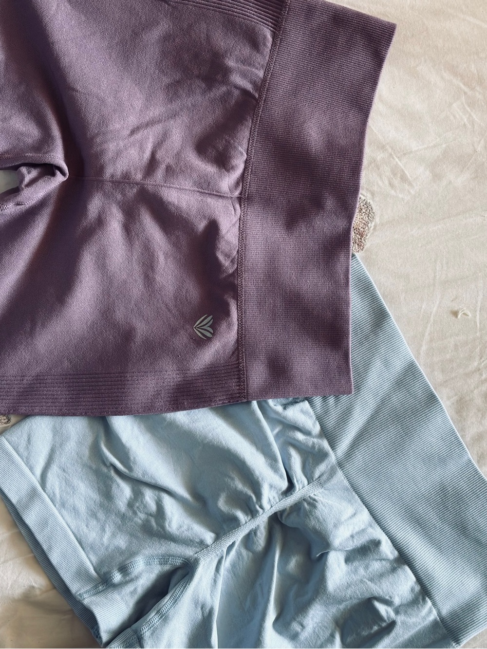 Purple and blue Seamless Biking Shorts with scrunchie butt